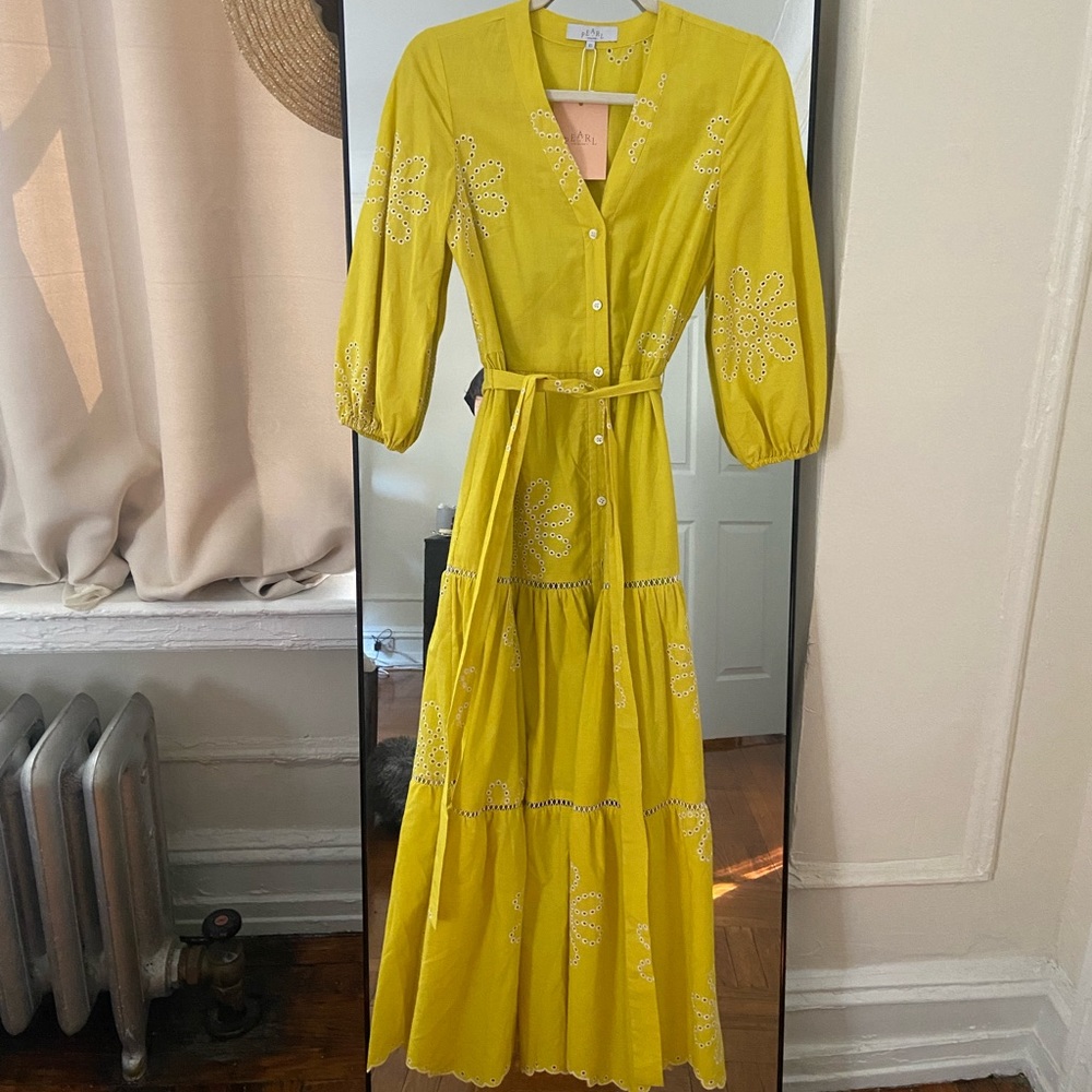 NWT Pearl by Lele Rose yellow dress with flowers